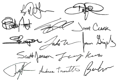 Signatures of the names that follow